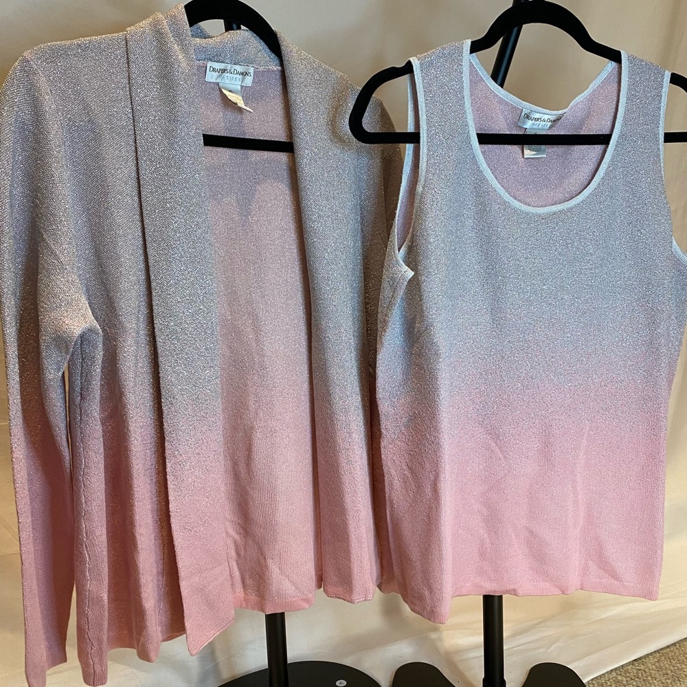Brand new Drapers and Damon’s two piece Cardigan set in Ombré Pink PL 16-18